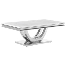 Load image into Gallery viewer, Kerwin U-base Rectangle Coffee Table White and Chrome image