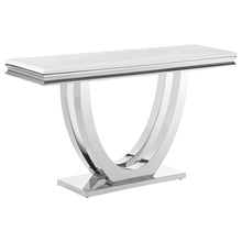 Load image into Gallery viewer, Kerwin U-base Rectangle Sofa Table White and Chrome image