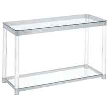 Load image into Gallery viewer, Anne Sofa Table with Lower Shelf Chrome and Clear image