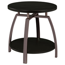 Load image into Gallery viewer, Dacre Round End Table Dark Grey and Black Nickel image