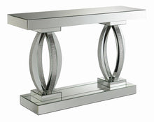 Load image into Gallery viewer, Amalia Rectangular Sofa Table with Shelf Clear Mirror image