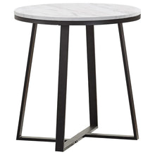 Load image into Gallery viewer, Hugo Metal Base Round End Table White and Matte Black image