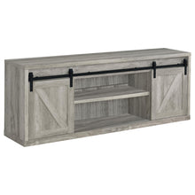 Load image into Gallery viewer, Brockton 71-inch 3-shelf Sliding Doors TV Console Grey Driftwood image