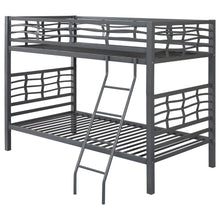 Load image into Gallery viewer, Fairfax Twin Over Twin Bunk Bed with Ladder Light Gunmetal image