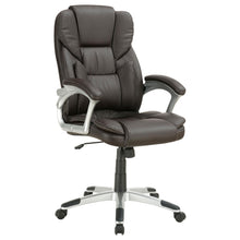 Load image into Gallery viewer, Kaffir Adjustable Height Office Chair Dark Brown and Silver image