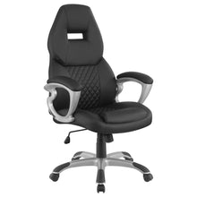 Load image into Gallery viewer, Bruce Adjustable Height Office Chair Black and Silver image