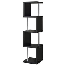 Load image into Gallery viewer, Baxter 4-shelf Bookcase Black and Chrome image