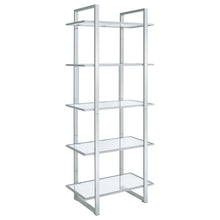 Load image into Gallery viewer, Hartford Glass Shelf Bookcase Chrome image