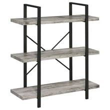 Load image into Gallery viewer, Cole 3-Shelf Bookcase Grey Driftwood and Gunmetal image