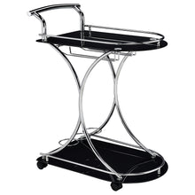 Load image into Gallery viewer, Elfman 2-shelve Serving Cart Chrome and Black image