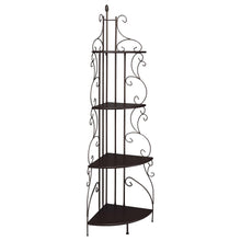 Load image into Gallery viewer, Poppy 4-shelf Corner Bookcase Cappuccino and Copper