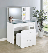 Load image into Gallery viewer, Flora Makeup Vanity Table with LED Mirror and Stool