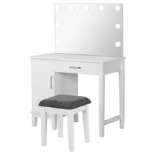 Load image into Gallery viewer, Elijah Makeup Vanity Table with LED Mirror and Stool