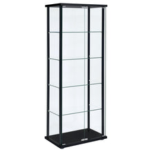 Load image into Gallery viewer, Delphinium 5-shelf Glass Curio Cabinet Black and Clear image