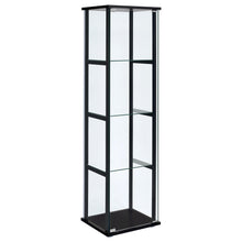 Load image into Gallery viewer, Cyclamen 4-shelf Glass Curio Cabinet Black and Clear image