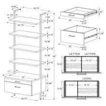 Load image into Gallery viewer, Owens 96-inch 4-shelf Storage Wall Bookshelf Walnut