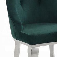 Load image into Gallery viewer, Dekel Green Fabric &amp; Stainless Steel Side Chair