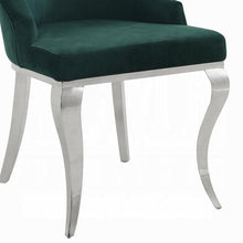 Load image into Gallery viewer, Dekel Green Fabric &amp; Stainless Steel Side Chair
