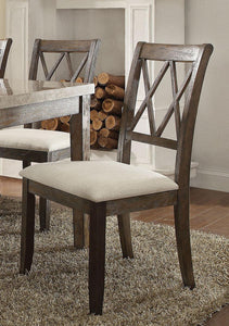 Acme Furniture Claudia Side Chair in Beige and Brown (Set of 2) 71717