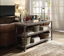 Load image into Gallery viewer, Gorden Weathered Oak &amp; Antique Silver Console Table