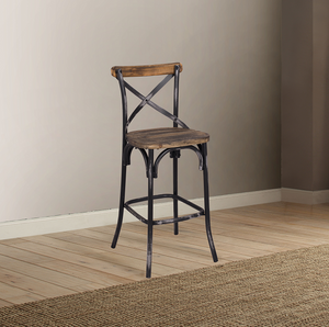 Zaire Antique Black & Antique Oak Bar Chair (1Pc)