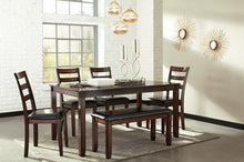 Load image into Gallery viewer, Coviar Dining Table and Chairs with Bench (Set of 6)