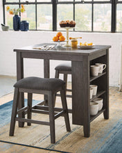 Load image into Gallery viewer, Caitbrook Counter Height Dining Table and Bar Stools (Set of 3)