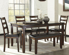 Load image into Gallery viewer, Coviar Dining Table and Chairs with Bench (Set of 6)