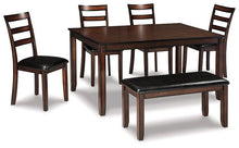 Load image into Gallery viewer, Coviar Dining Table and Chairs with Bench (Set of 6)