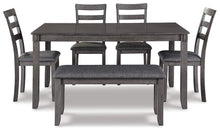 Load image into Gallery viewer, Bridson Dining Table and Chairs with Bench (Set of 6)