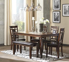 Load image into Gallery viewer, Bennox Dining Table and Chairs with Bench (Set of 6)