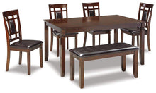 Load image into Gallery viewer, Bennox Dining Table and Chairs with Bench (Set of 6) image