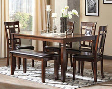 Load image into Gallery viewer, Bennox Dining Table and Chairs with Bench (Set of 6)