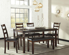 Load image into Gallery viewer, Coviar Dining Table and Chairs with Bench (Set of 6)