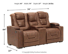 Load image into Gallery viewer, Owner&#39;s Box Power Reclining Loveseat with Console