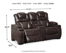 Load image into Gallery viewer, Warnerton Power Reclining Loveseat with Console