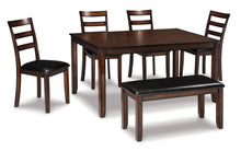 Load image into Gallery viewer, Coviar Dining Table and Chairs with Bench (Set of 6) image