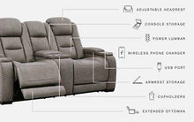 Load image into Gallery viewer, The Man-Den Power Reclining Loveseat with Console