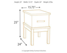 Load image into Gallery viewer, Stanah Chairside End Table with USB Ports &amp; Outlets