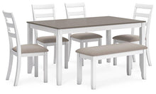 Load image into Gallery viewer, Stonehollow Dining Table and Chairs with Bench (Set of 6) image