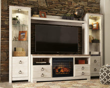 Load image into Gallery viewer, Willowton 4-Piece Entertainment Center with Electric Fireplace