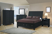Load image into Gallery viewer, Sandy Beach Queen &amp; E.King Storage Sleigh Bed Black &amp; White