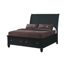 Load image into Gallery viewer, Sandy Beach Queen &amp; E.King Storage Sleigh Bed Black &amp; White