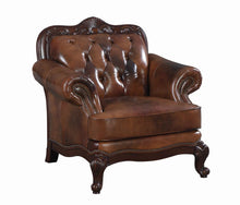 Load image into Gallery viewer, Victoria Rolled Arm Chair Tri-tone and Brown
