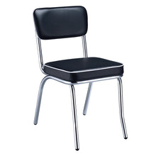Load image into Gallery viewer, Retro Open Back Side Chairs Black and Chrome (Set of 2)