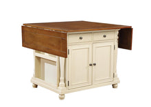 Load image into Gallery viewer, Slater 2-drawer Kitchen Island with Drop Leaves Brown and Buttermilk