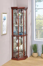 Load image into Gallery viewer, Appledale 6-shelf Corner Curio Cabinet Medium Brown