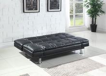 Load image into Gallery viewer, Dilleston Tufted Back Upholstered Sofa Bed Black