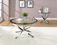 Load image into Gallery viewer, Brooke Glass Top Coffee Table Chrome and Black