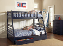 Load image into Gallery viewer, Ashton Twin Over Full 2-drawer Bunk Bed Navy Blue